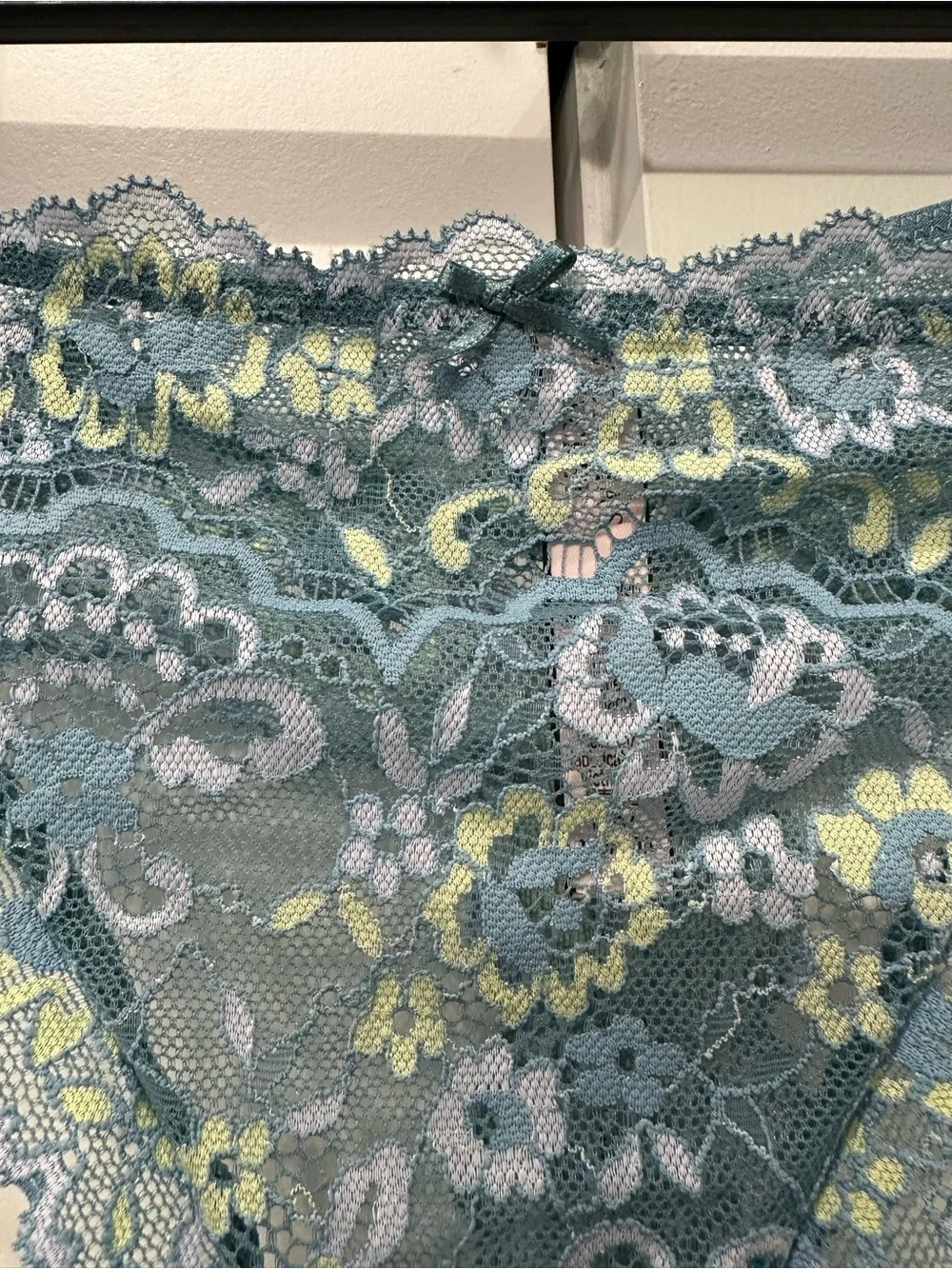 Victoria's Secret Blue Floral Lace Bra & Panty Set